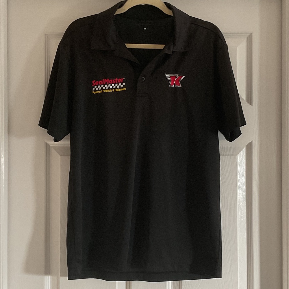 Port Authority Black Polo Shirt NHRA Sealmaster and Kalitta Motorsports logos